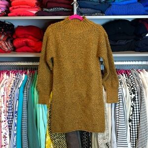 SO camel knitted long sleeve mock turtleneck sweater dress size XS NWT